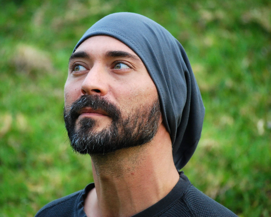 Men's Slouchy Hat - Boho Organic Cotton Soy Spandex French Terry Clothing Gray Eco Friendly