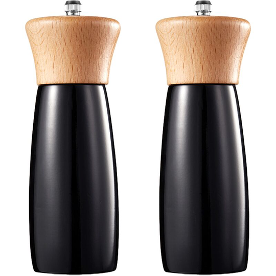 Wooden Salt and Pepper Grinder Set, Elegant Lighthouse Sea Salt Grinder and Black Pepper Mill black