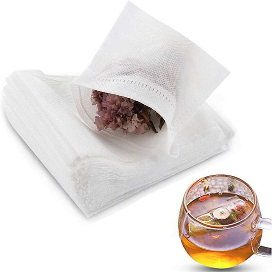 400 Pack Tea Filter Bags, Disposable Loose Leaf Tea Bags with Cotton Drawstring (3.54 x 2.75 inch)