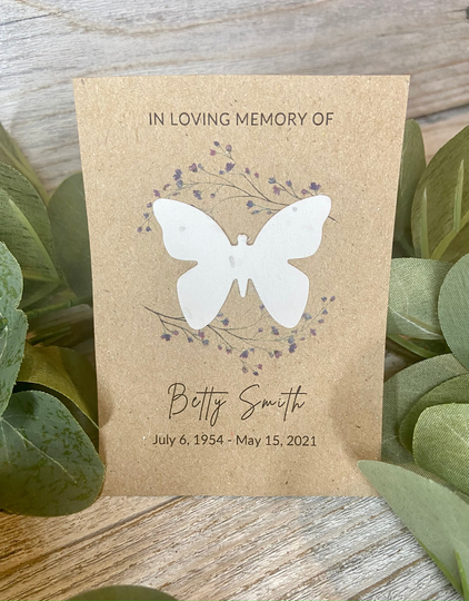 In Loving Memory | Seed Paper Memorial Card Sympathy Gift Celebration Of Life Condolence Plantable Favors