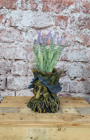 Greenman Enchanted Plant Pot Fairy Garden Planter Face Tree Stump