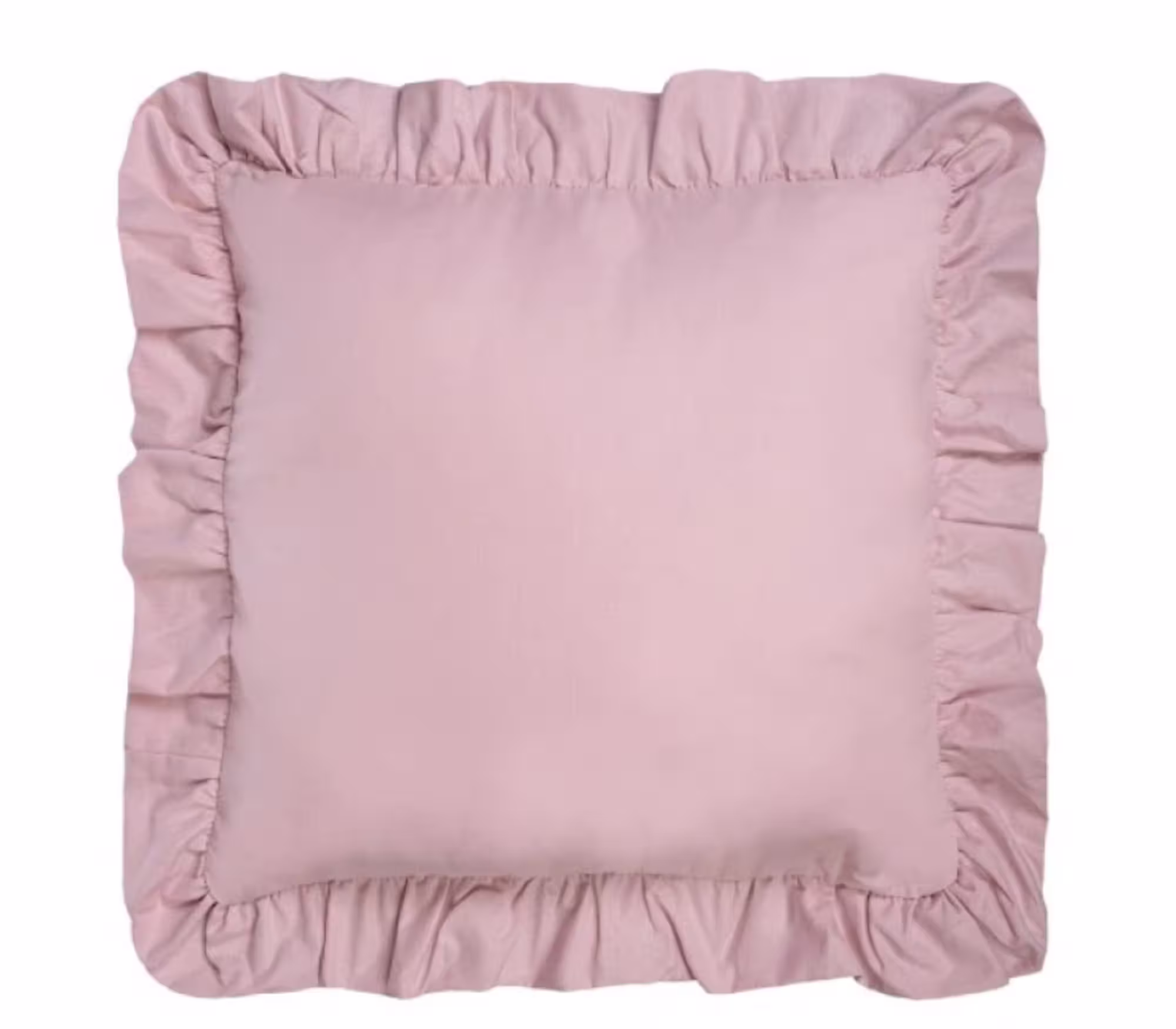 Cotton Powder Pink Cushion Cover With Frill /Decorative For Baby/Nursery Baby Room Decor Cover