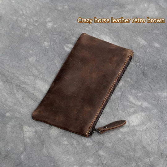 Mens Leather Wallet, Wallet Organizer, Long Leather Zipper Wristlet Clutch Wallet For Man
