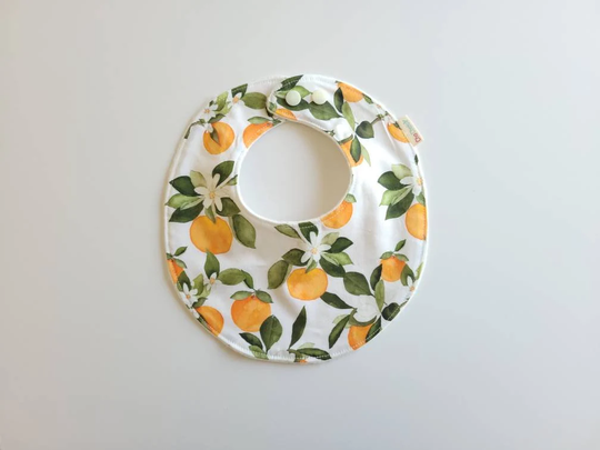 Orange Round Bibs, Organic Modern Baby Bib, Kids Drool & Toddler Bibs