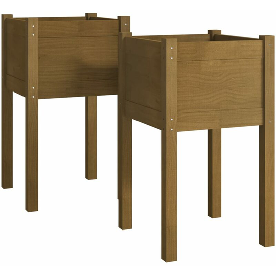 Vidaxl - Garden Planters 2 pcs Honey Brown 40x40x70 cm Solid Pinewood Brown