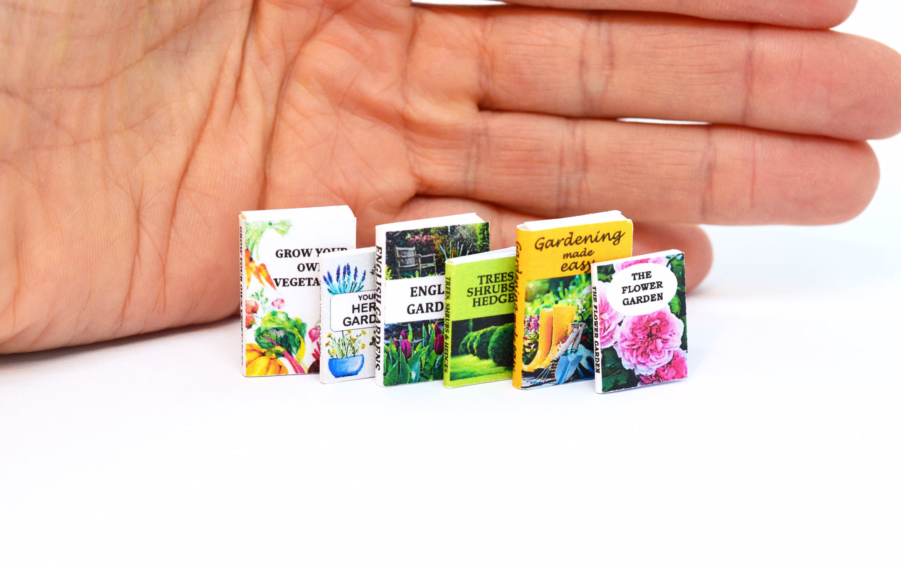 Miniature Garden Books 112 Scale Dolls House Book Shed Pot Plant Flowers Vegetables Herbs
