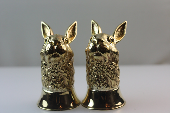 Rabbit Gold Cruet Salt & Pepper 18 Ct Gold Plated