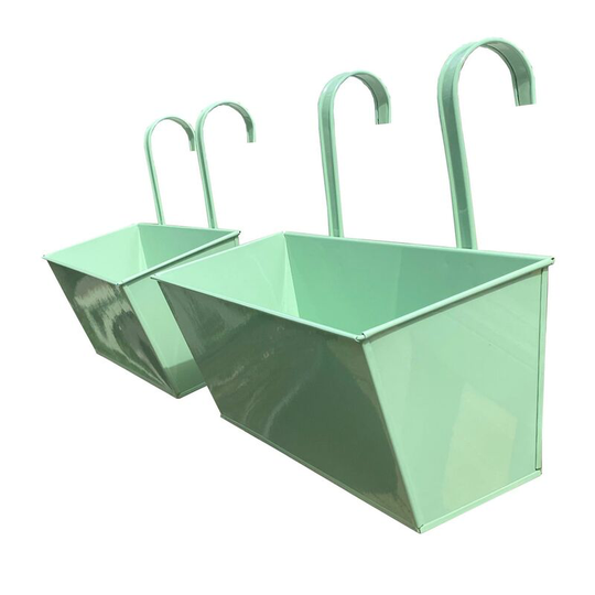 Selections - Sage Green Balcony Hanging Planters (Set of 2)