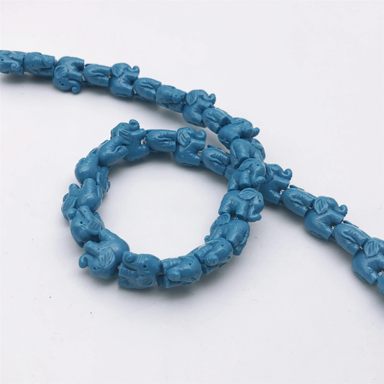 13Pcs 11x14mm Blue Resin Coral Powder Elephant Beads , Elephant Charms, Yoga