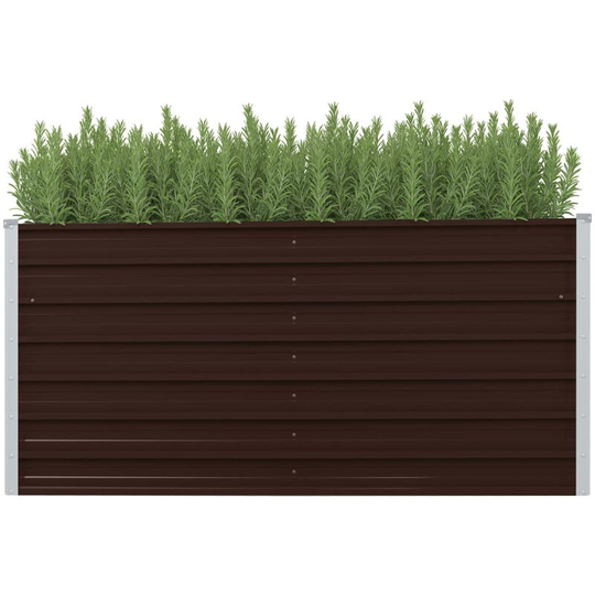Garden Planter Brown 160x40x77 cm Galvanised Steel