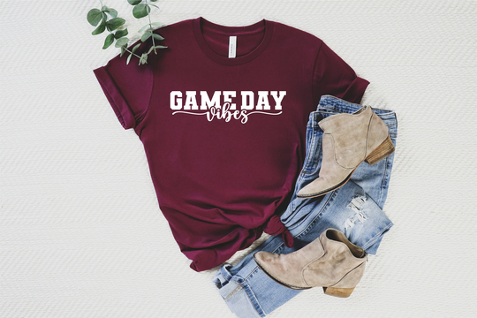 Gameday Vibes T-Shirt | Kids Gameday Shirt Sports Day Cute Football For Mom Sport Season It's Sunday Tee