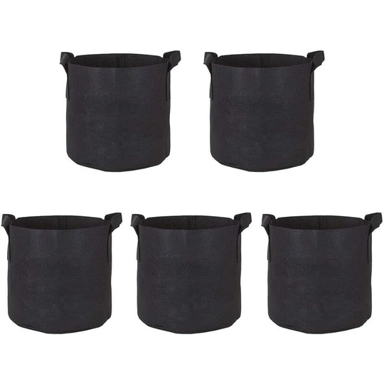 5 plant bags, 3 gallon grow bags, high quality breathable non-woven fabric pots with handles for garden dredging and seeding, eco-friendly garden bag