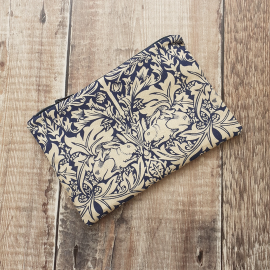 William Morris Bag, Arts & Craft Fabric Make Up Bag With Waterproof Lining, Small Wallet, Money