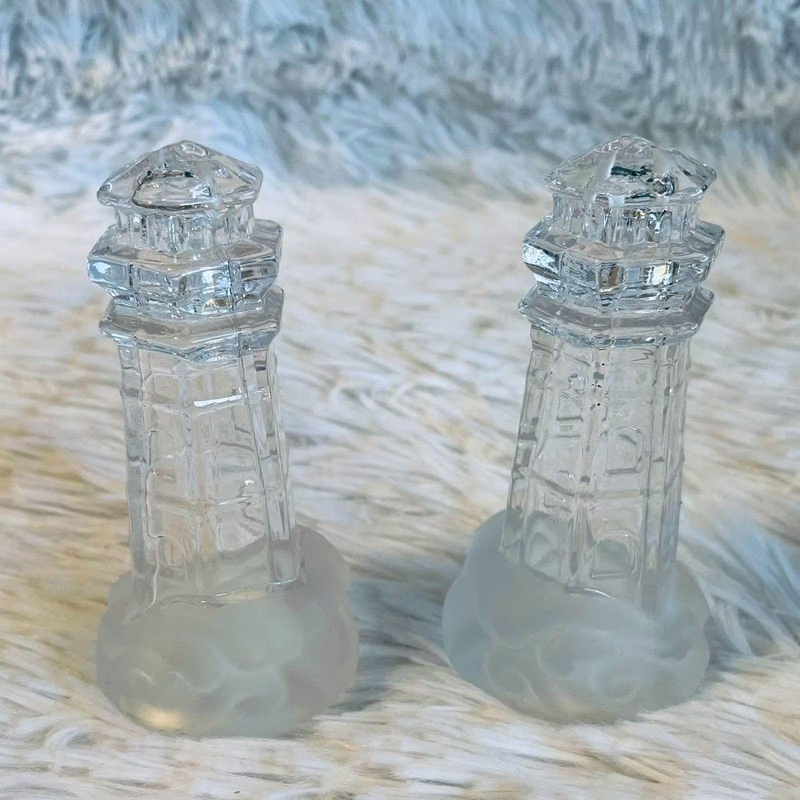 Nautical Light House Glass Salt & Pepper Shakers