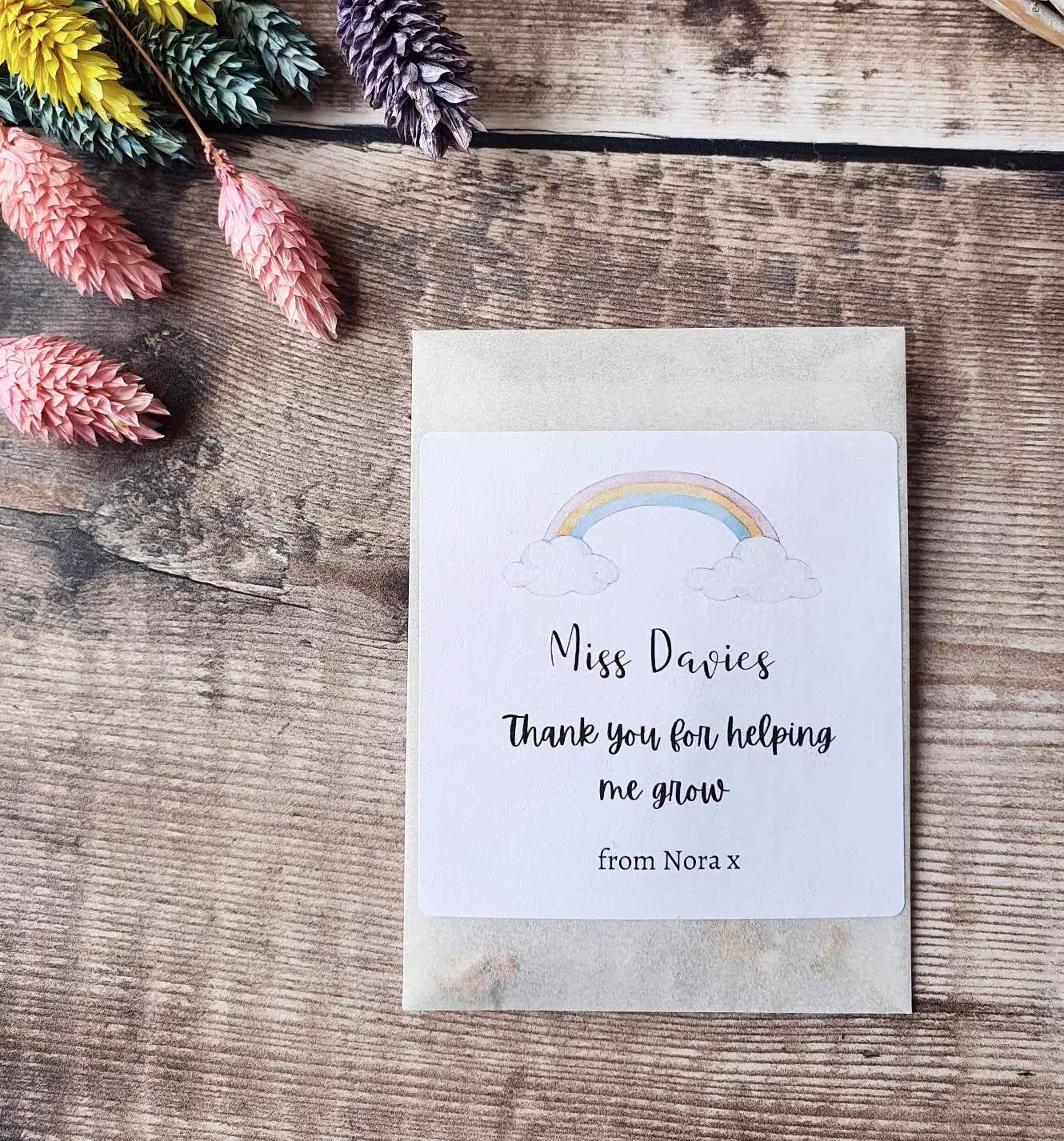 Thank You Teacher Wildflower Seeds Gift - Bee Friendly -Rainbow