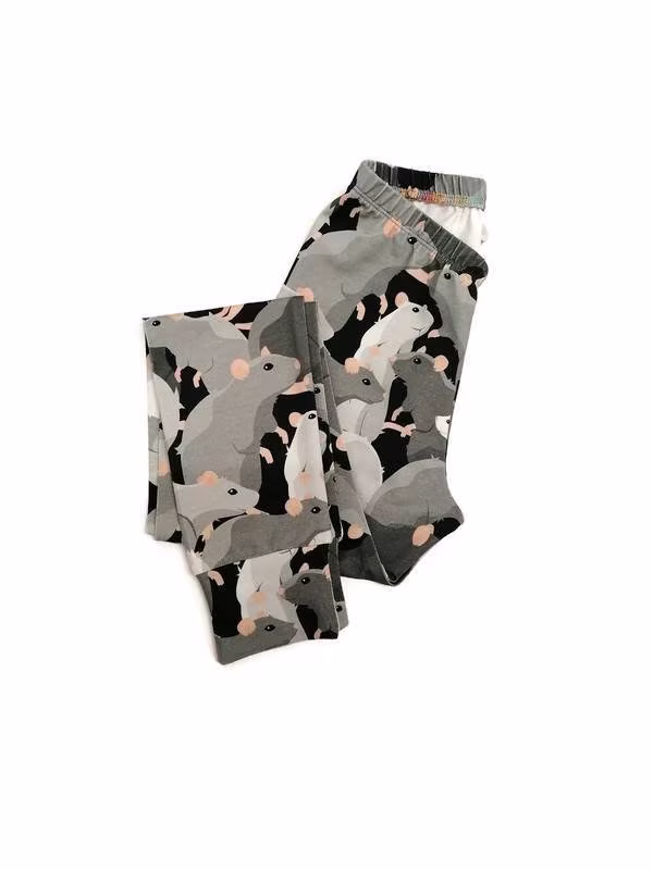 Organic Rat Leggings For Kids 0 To 14 Years, Pet Rat, Unisex Baby Leggings, Eco Friendly Clothes, Handmade Uk, Ratty
