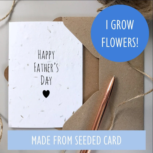 Happy Father's Day Card/Seeded Plantable Card Rustic Fathers Gift