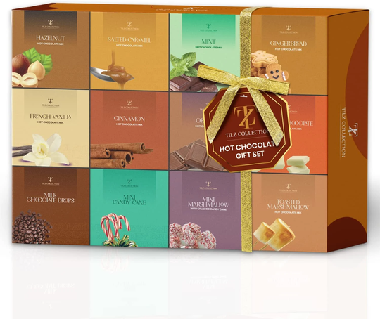 Hot Chocolate Gift Set Premium Drinks With 9 Various Flavours Selections & 3 Choco Add-On Christmas