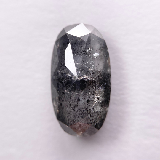 Oval Shape Rosecut Diamond 2.91Ct 100% Natural Diamond/Salt & Pepper Loose Diamond Unset Rare Make Your Own Ring Bespoke