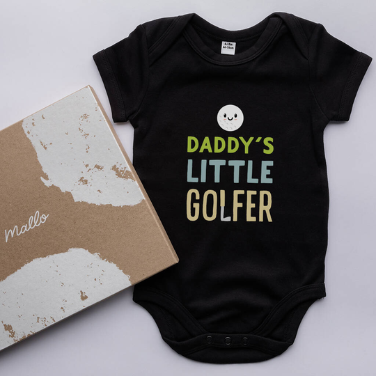 Organic Cotton Daddy's Little Golfer Baby Onesie