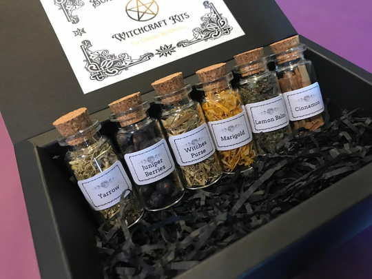 Apothecary Herb Manifestation Spell Bottle Set, Jars, Success, Prosperity Witchcraft Kit, Baby Witch Starter Witches Kit