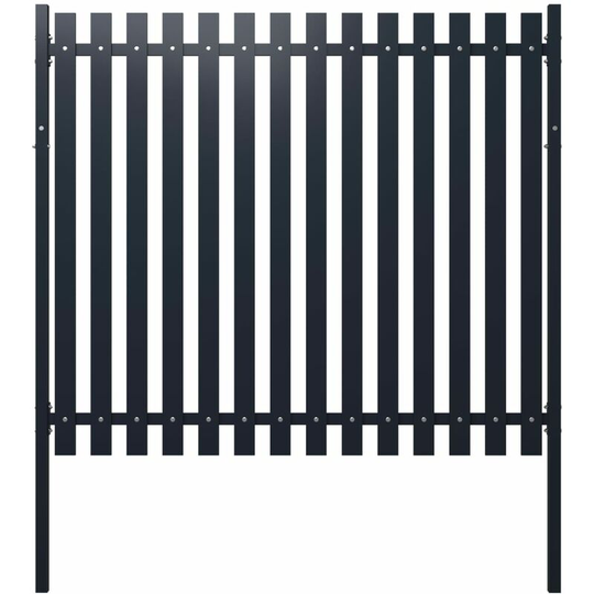 Fence Panel Anthracite 174.5x170 cm Powder-coated Steel FF146474_UK - Topdeal