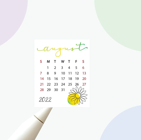 2023 Monthly Seasonal Calendar Planner Stickers , Choose Your Start Month 12 Academic Year Sticker | Sunday Or Monday