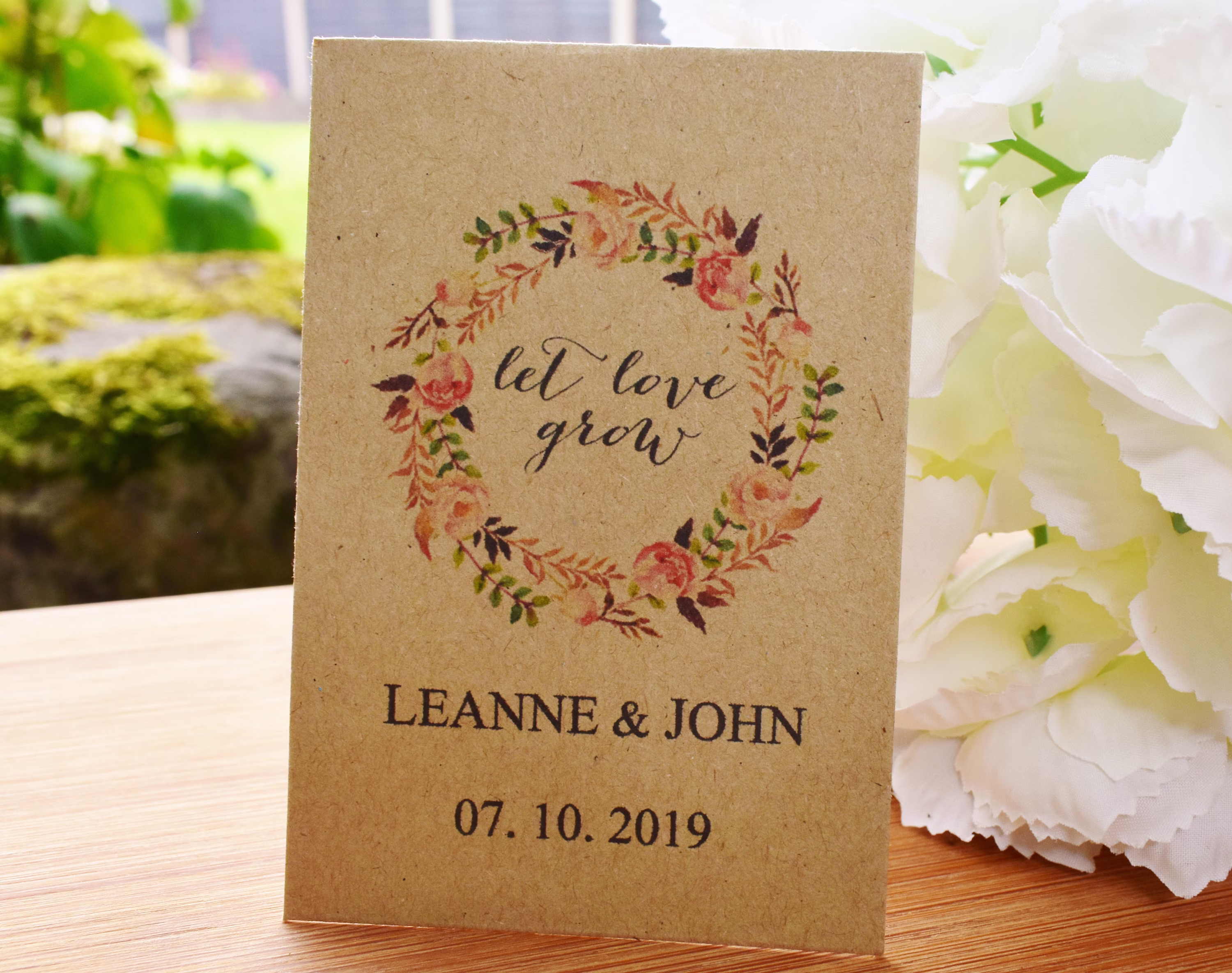 Wedding Seeds Favour Personalised Seed Packets Wedding Favours Party Table Favour | With Wildlflower Seeds