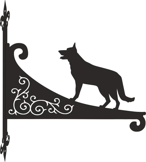 German Shepherd Ornamental Scroll Hanging Bracket