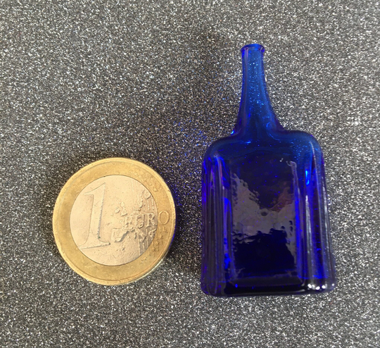 Miniature Antique German Dolls House Blue Medicine Bottle