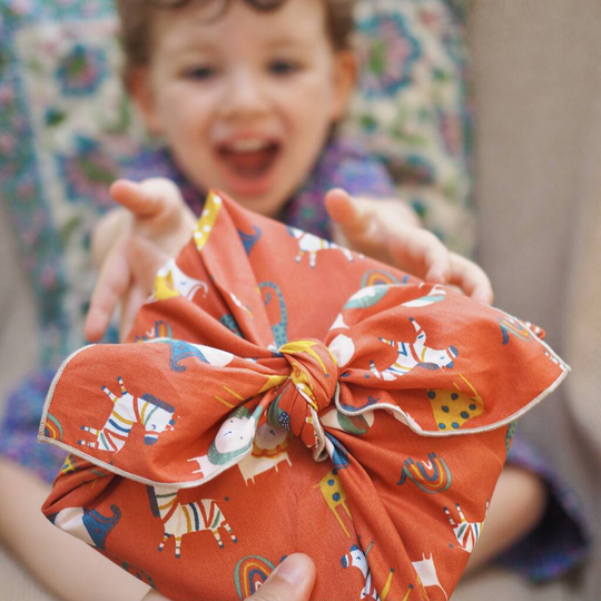 Reusable Organic Cotton Gift Wrap 'Children'