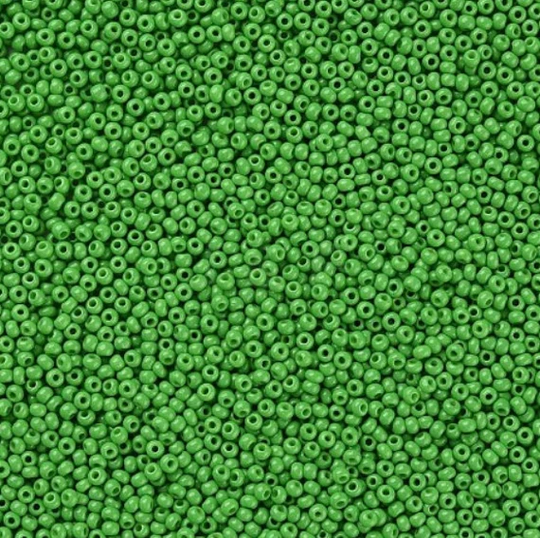 Lime Green 11/0 Round Glass Seed Beads, Opaque Jewelry Supplies, Beading Fgb Craft Beads