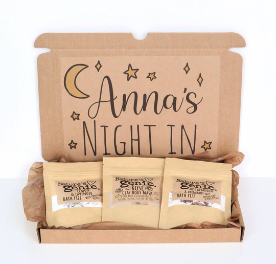 Personalised Night In Self Care Bath And Body Gift Box