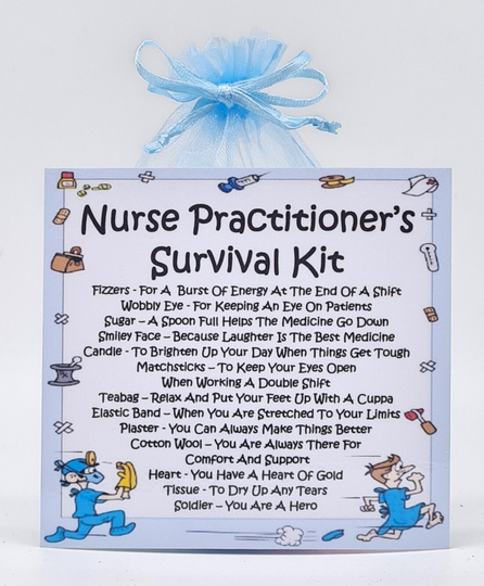 Nurse Practitioner's Survival Kit - Fun Novelty Gift & Card Alternative/Present Birthday Greeting Cards Unique Secret Santa