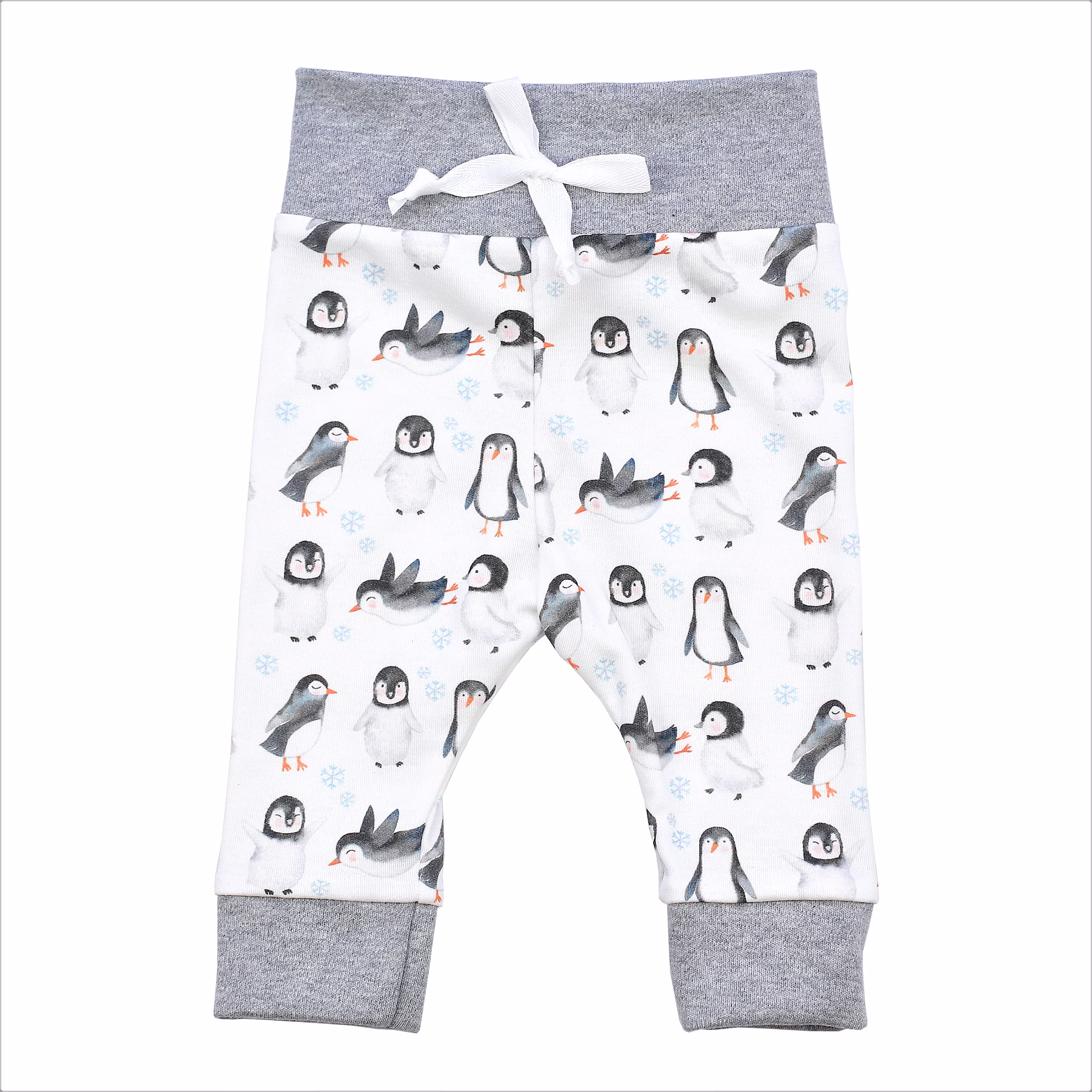 Organic Baby Clothes, Penguin Leggings, Gender Neutral Pants, Newborn Thru 6-12M