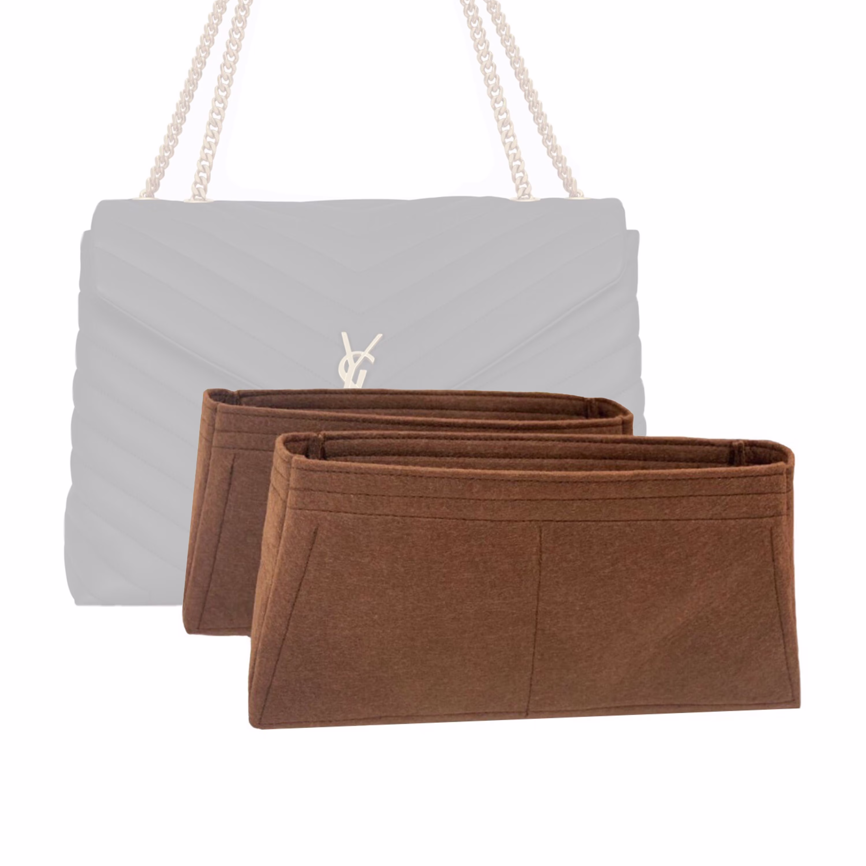 Large Loulou Bag Organizer Shaper/Liner Protector Slim Design Customizable Tote Felt Insert For Loulou Diaper Handbag
