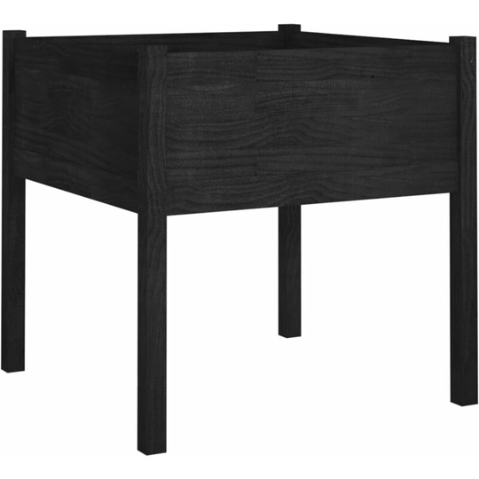 Vidaxl - Garden Planter Black 70x70x70 cm Solid Pinewood Black