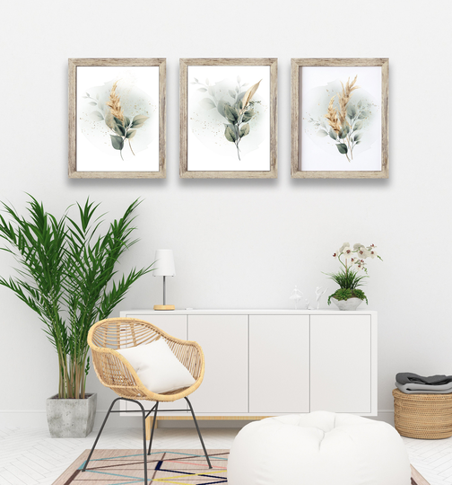 Botanical Print, Leaf Herb Wall Art, Room Decor, Home Office, Framed Prints