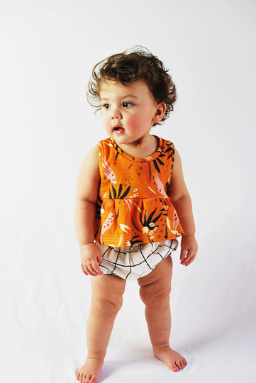 Girls Peplum Tank // Organic Baby in Adobo Earth Top Clothing Toddler Clothes Summer