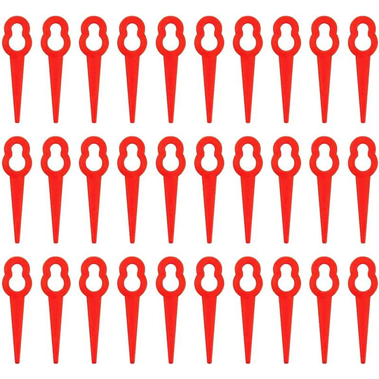 100 Pieces Plastic Cutter Blades, 76mm Grass Cutter Lawn Mower Blades for Trim Lawn Garden Plant (Red)