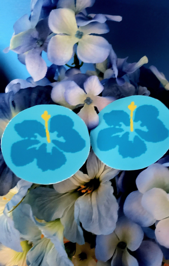 Blue Hibiscus Sticker