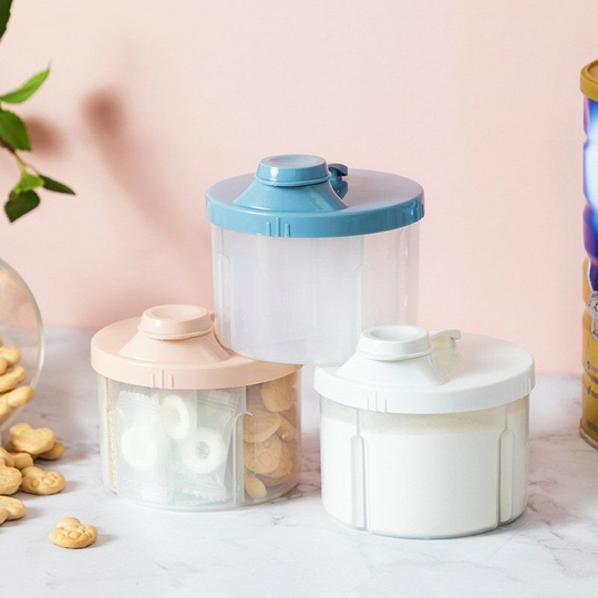 Milk Powder Box Portable Baby Milk Powder Box Large Capacity Supplementary Food Storage Box Four-Pack Rotating Milk Powder Box 3 Pieces