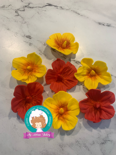 Hibiscus Fondant Flower Toppers