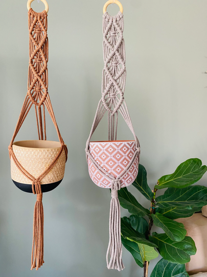 Macrame Plant Hanger | Home Decor Diamond Boho Holder