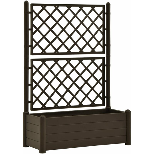 Garden Planter with Trellis 100x43x142 cm pp Mocha Vidaxl Anthracite