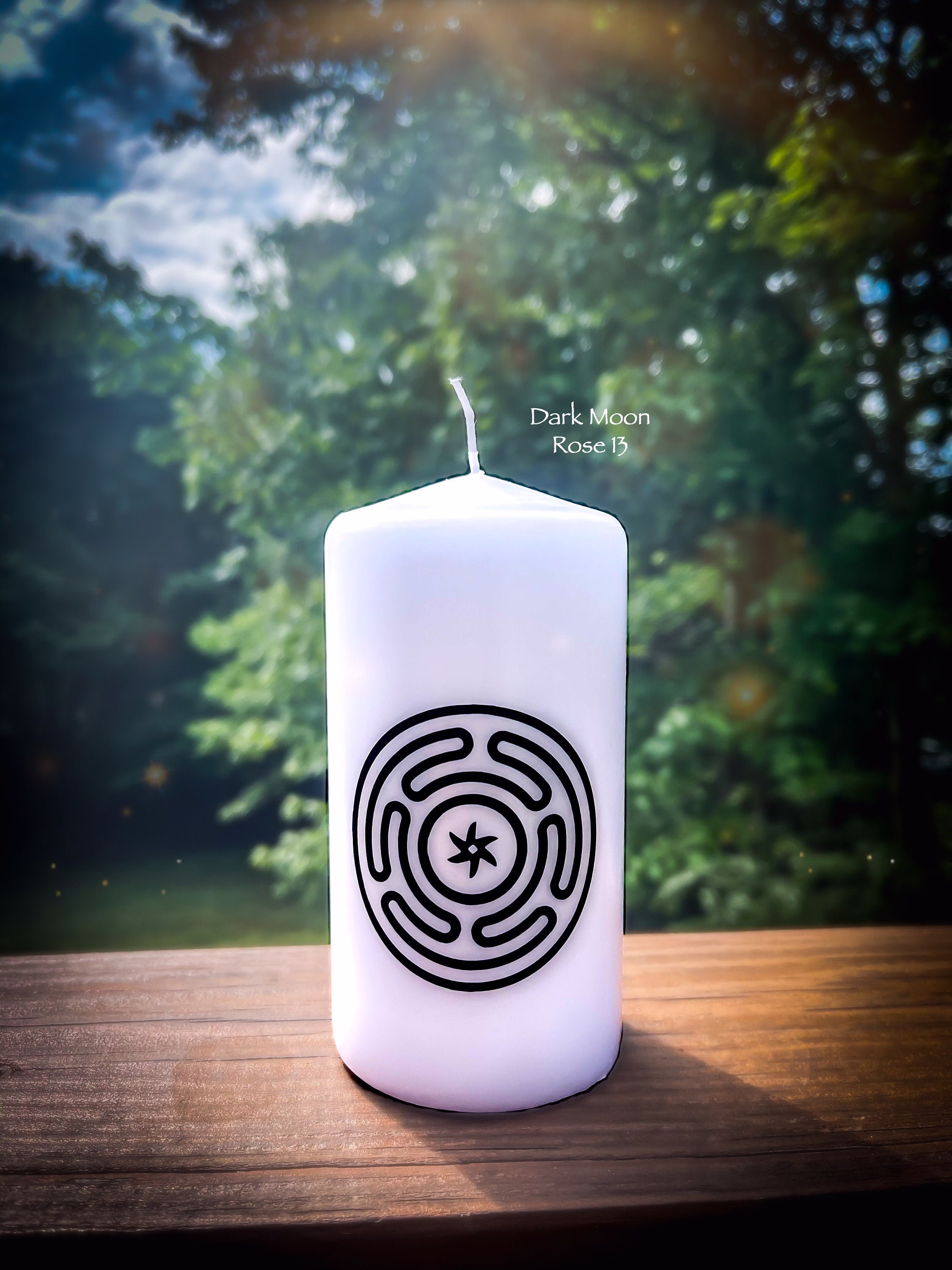 Hekate Altar Candle | Stropholos Large Pillar Hekate's Wheel Labyrinth Working Devotional Offerings Ritual