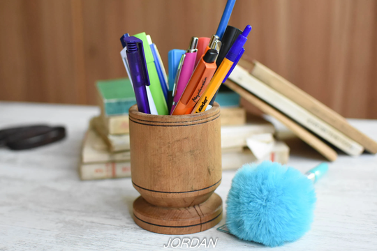 Vintage Wooden Pen Organizer//Wooden Desk Pencil Holder//Pencil Holder//Pen Organizer//Office & Storage