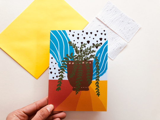 Plant Printed Eco Card, Seed Paper Card