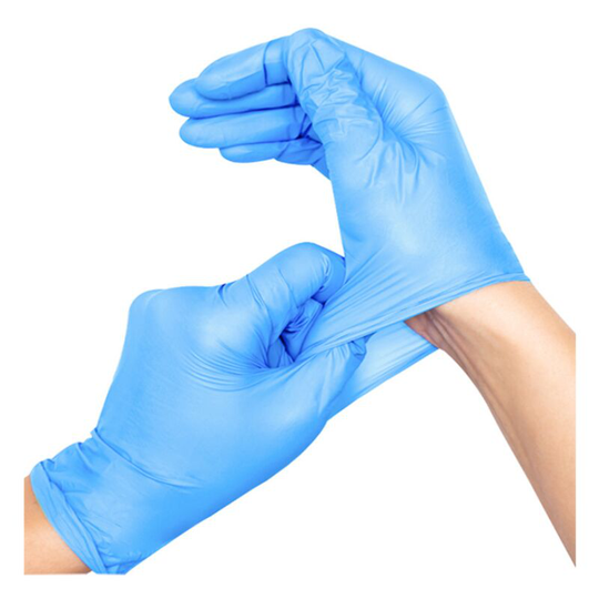 100 (1 box) x blue powder gloves without vinyl, food and disposable medications, etc.-