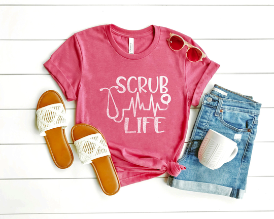 Stethoscope Heart Beat Shirt - Scrub Life Tshirt -Medical Student Gift Nursing Tee Nurse Appreciation For Doctor